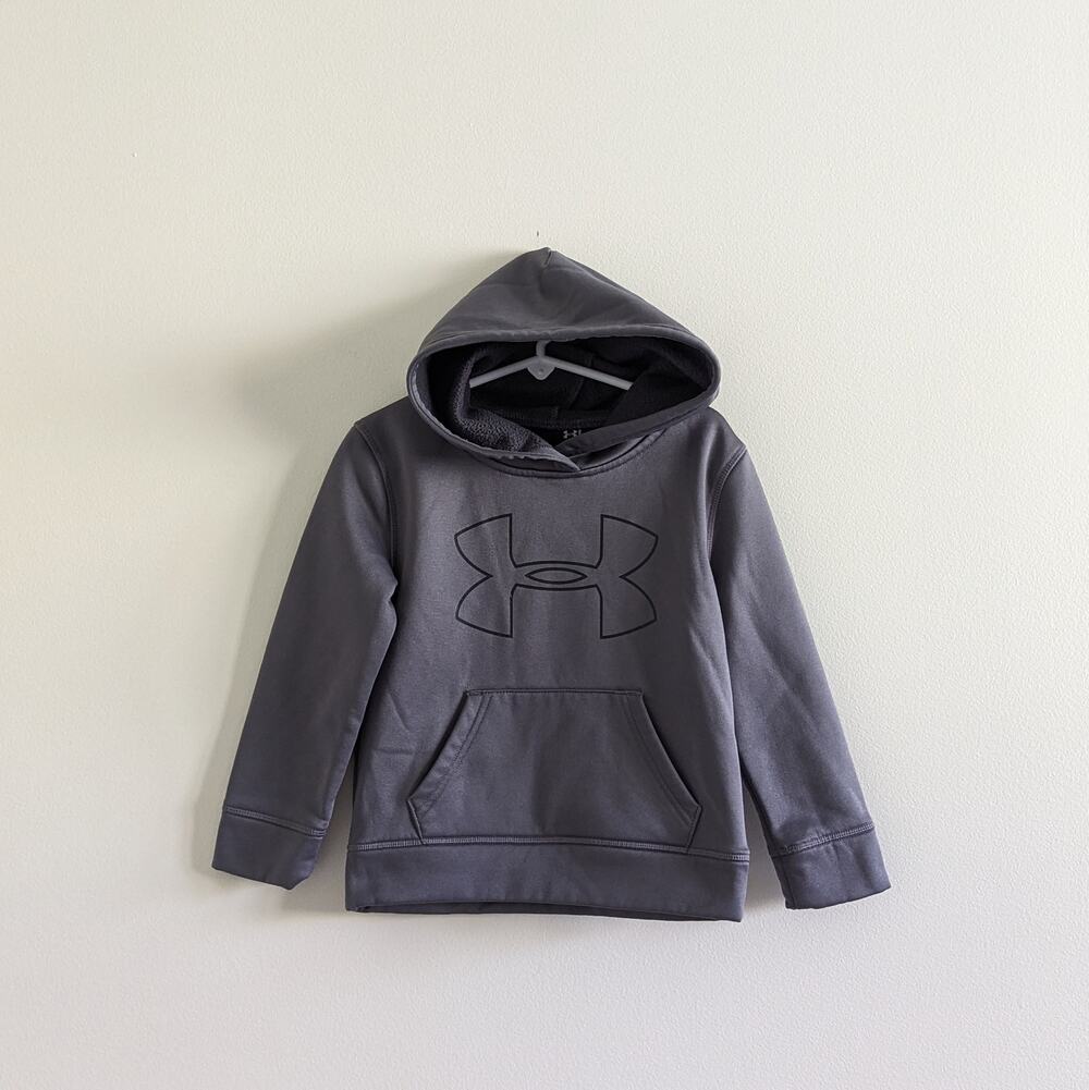 Under Armour Gray Hoodie Size 4 Little Big Logo Sweatshirt